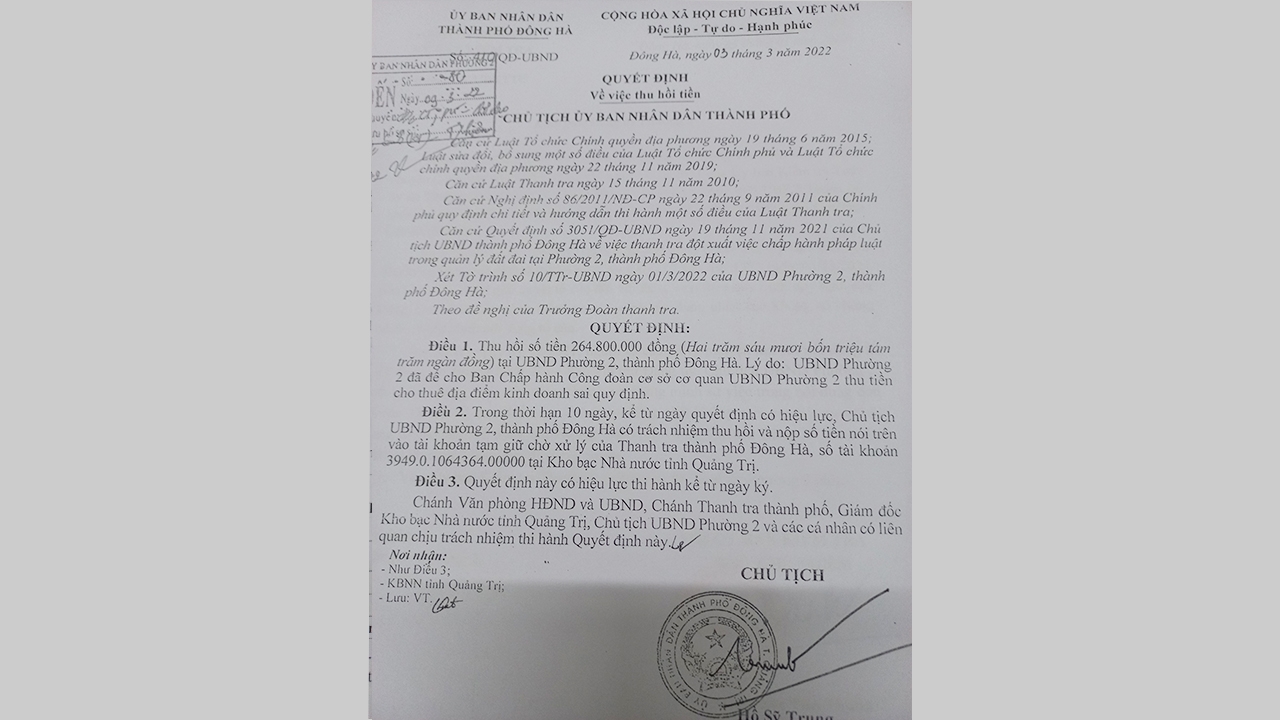 Vụ Chủ tịch phường sai phạm có hệ thống: Ông Hoàng Nhật Thi tự nhận Vụ Chủ tịch phường sai phạm có hệ thống: Ông Hoàng Nhật Thi tự nhận