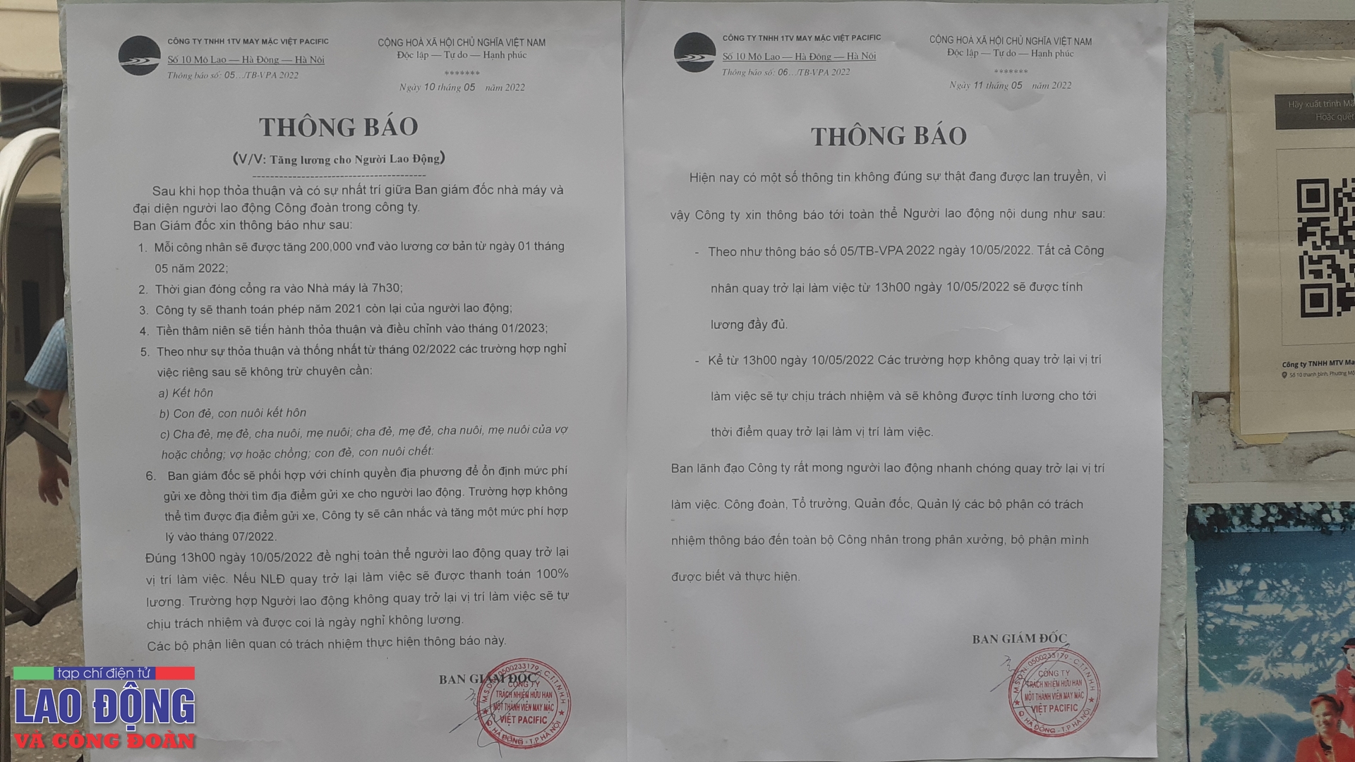 undefined Công nhân Công ty Viet Pacific đã trở lại làm việc