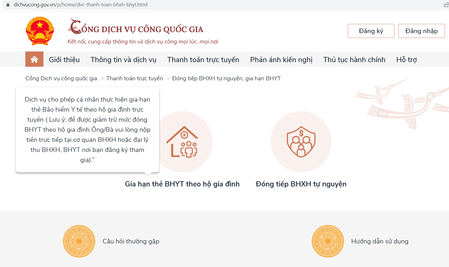 Cách gia hạn thẻ BHYT hộ gia đình trên Cổng dịch vụ công quốc gia Cách gia hạn thẻ BHYT hộ gia đình trên Cổng dịch vụ công quốc gia