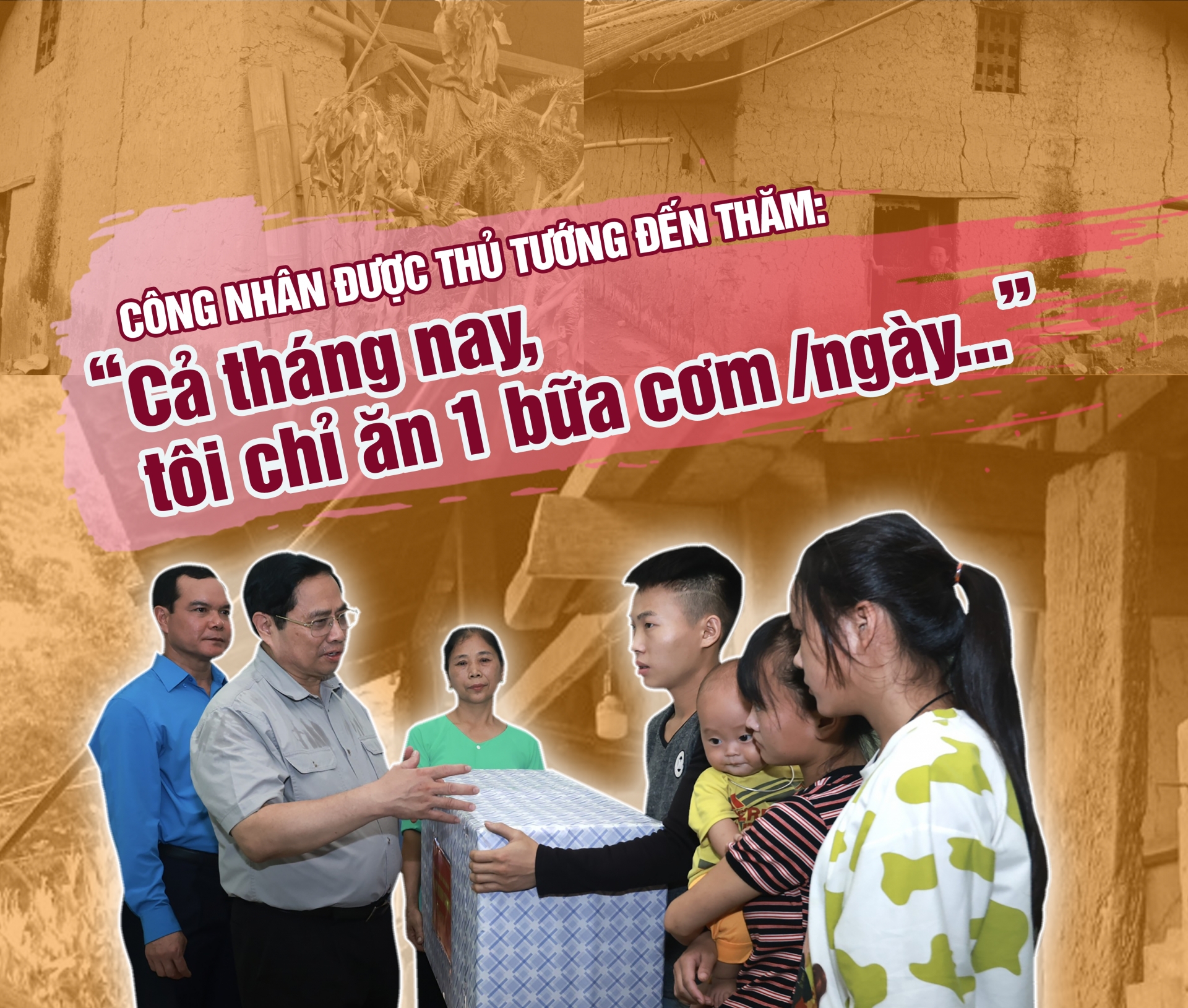 undefined Công nhân được Thủ tướng đến thăm: "Cả tháng nay tôi chỉ ăn 1 bữa cơm/ngày..."