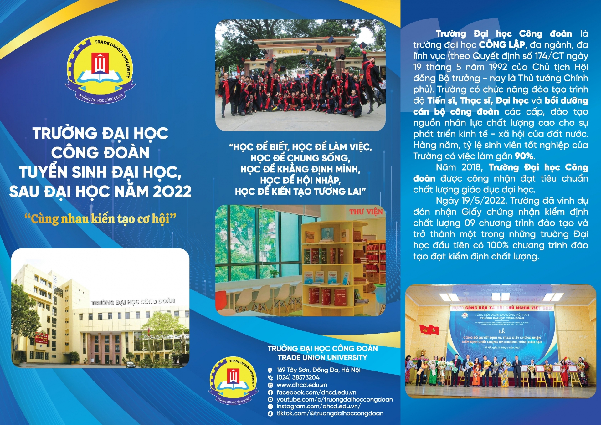 Trường Đại học Công đoàn tuyển sinh Đại học hệ chính quy năm 2022