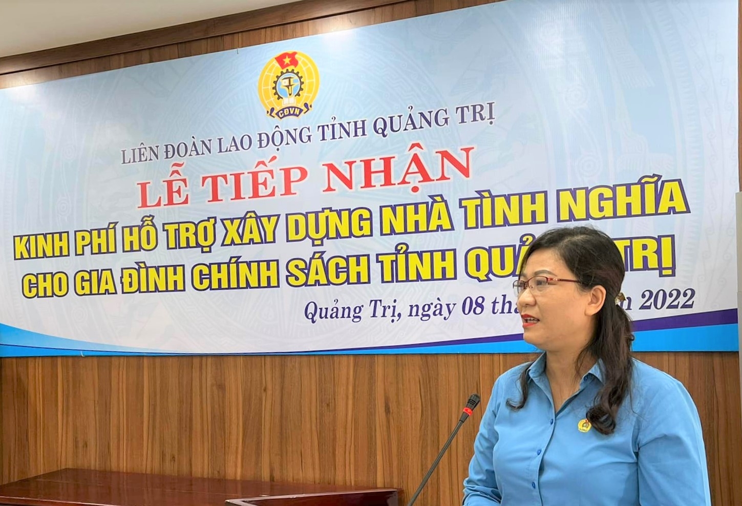 LĐLĐ tỉnh Quảng Trị tiếp nhận hỗ trợ xây dựng nhà tình nghĩa LĐLĐ tỉnh Quảng Trị tiếp nhận hỗ trợ xây dựng nhà tình nghĩa