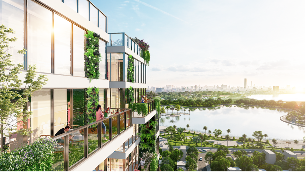 Mảng xanh bao phủ mỗi căn hộ tạo nên một khu vườn thẳng đứng, ngập tràn hoa cỏ Mảng xanh bao phủ mỗi căn hộ tạo nên một khu vườn thẳng đứng, ngập tràn hoa cỏ