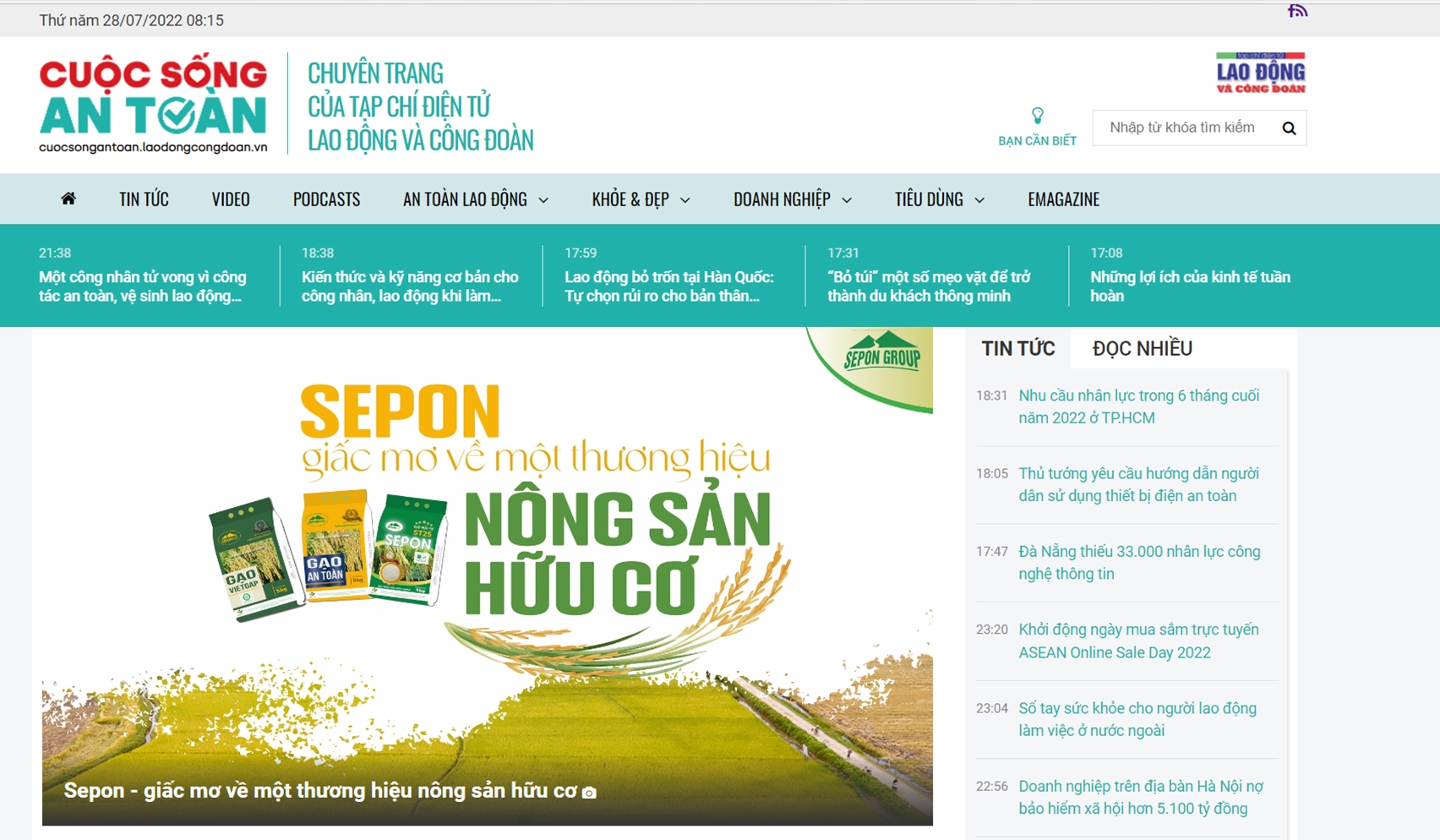 Tạp chí Lao động và Công đoàn ra mắt chuyên trang Cuộc sống An toàn