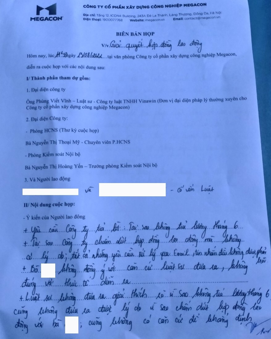 Vụ nữ trưởng phòng bị “cấm cửa”: Những yêu cầu vô lý của Công ty Megacon