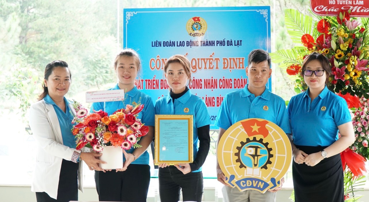 Lâm Đồng thành lập mới công đoàn cơ sở doanh nghiệp Lâm Đồng thành lập mới công đoàn cơ sở doanh nghiệp