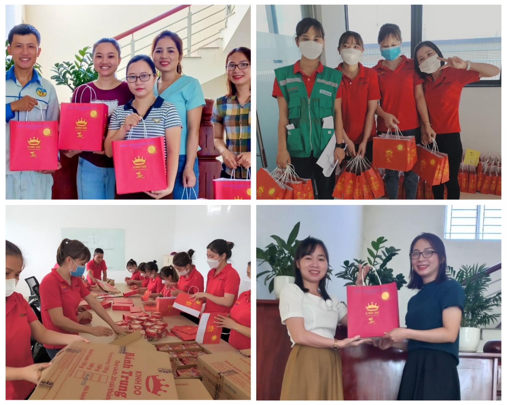 Công nhân phấn khởi đón nhận quà trung thu