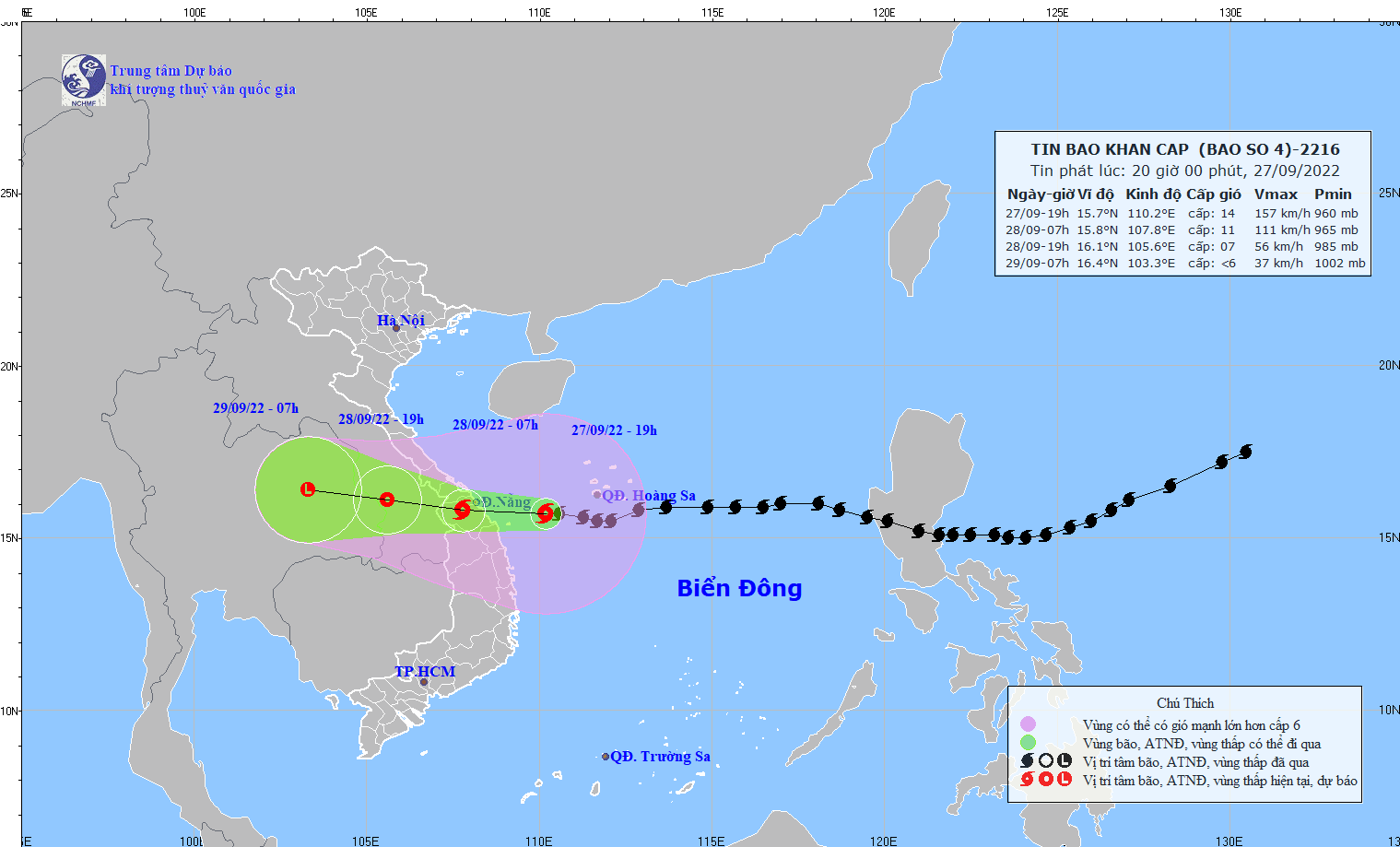 Bão Noru cách Đà Nẵng - Quảng Ngãi khoảng 180km, gió giật cấp 16 Bão Noru cách Đà Nẵng - Quảng Ngãi khoảng 180km, gió giật cấp 16