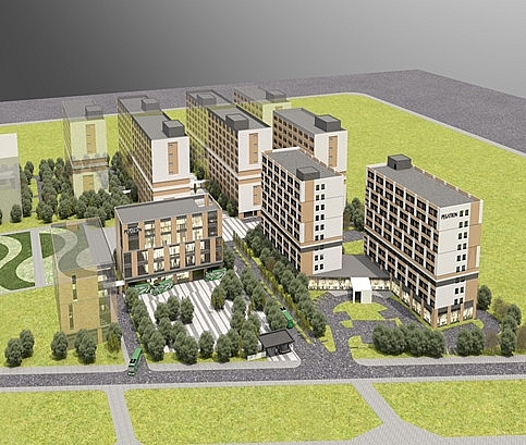 Phối cảnh khu nhà ở, ký túc xá công nhân viên Công ty TNHH Pegatron Việt Nam. Phối cảnh khu nhà ở, ký túc xá công nhân viên Công ty TNHH Pegatron Việt Nam.