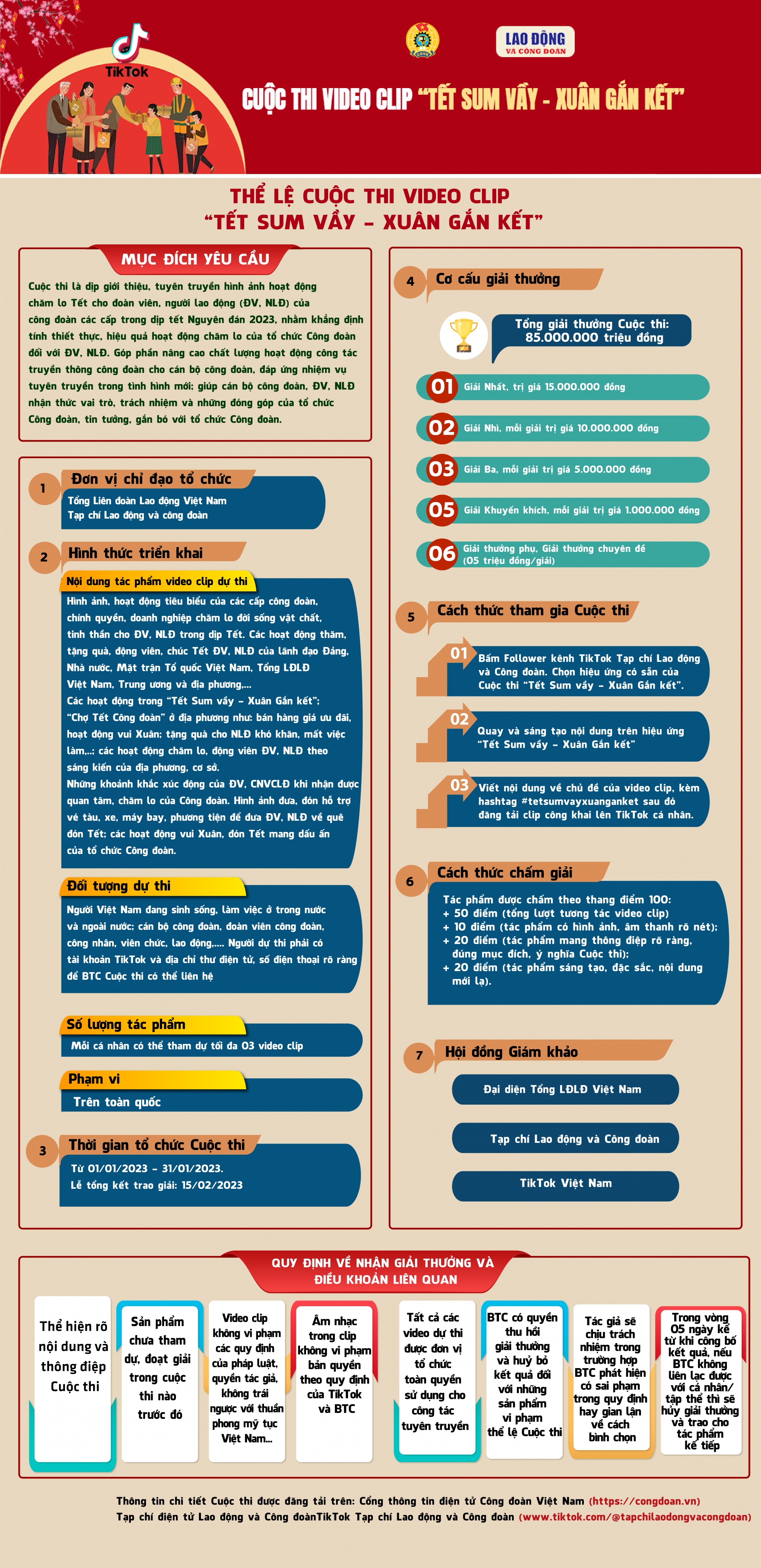 Thể lệ Cuộc thi video clip "Tết Sum vầy - Xuân Gắn kết"