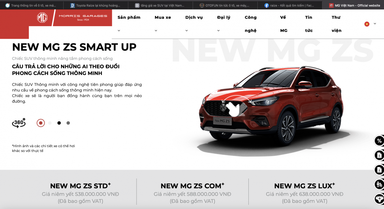 MG Việt Nam tăng giá ZS thêm 10 triệu đồng