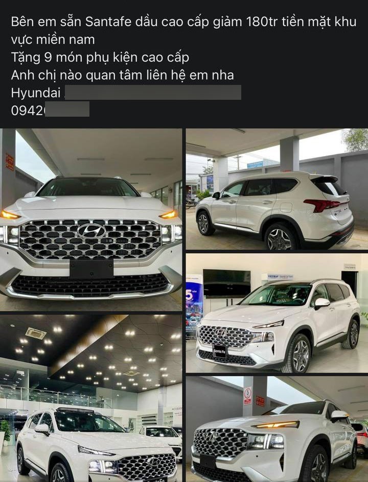 Hyundai Santa Fe giảm sâu 185 triệu đồng