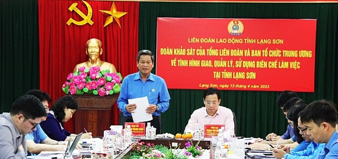 Khảo sát tình hình giao, quản lý biên chế công đoàn tại tỉnh Lạng Sơn Khảo sát tình hình giao, quản lý biên chế công đoàn tại tỉnh Lạng Sơn