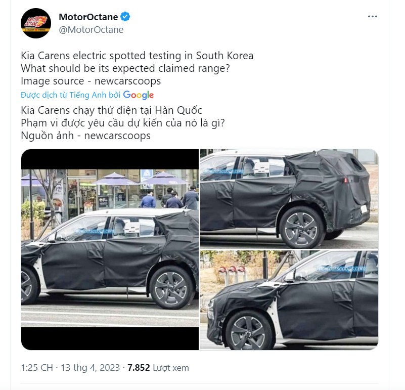 Phiên bản xe điện Kia Carens xuất hiện gây chú ý Phiên bản xe điện Kia Carens xuất hiện gây chú ý