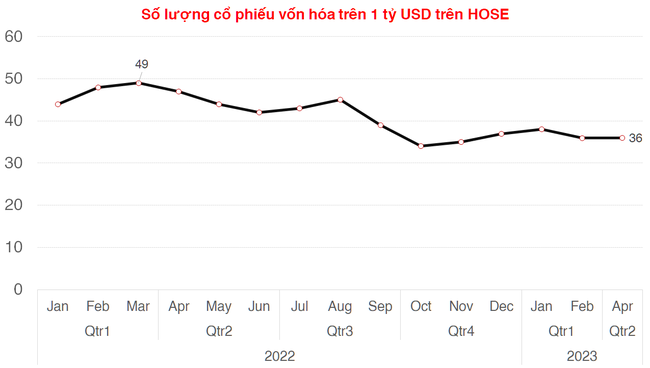 VN-Index gặp thách thức trên đường lấy lại xu hướng dài hạn Chỉ còn 36 doanh nghiệp có vốn hóa trên 1 tỷ USD, VN-Index gặp thách thức trên đường lấy lại xu hướng dài hạn ảnh 1