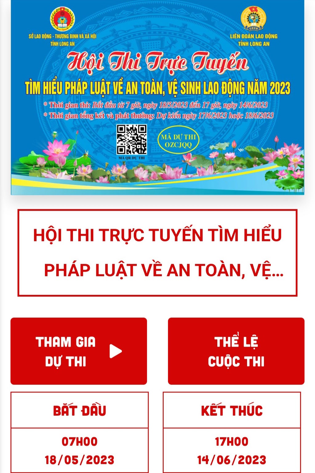 Hội thi trực tuyến tìm hiểu pháp luật về An toàn, vệ sinh lao động Hội thi trực tuyến tìm hiểu pháp luật về An toàn, vệ sinh lao động