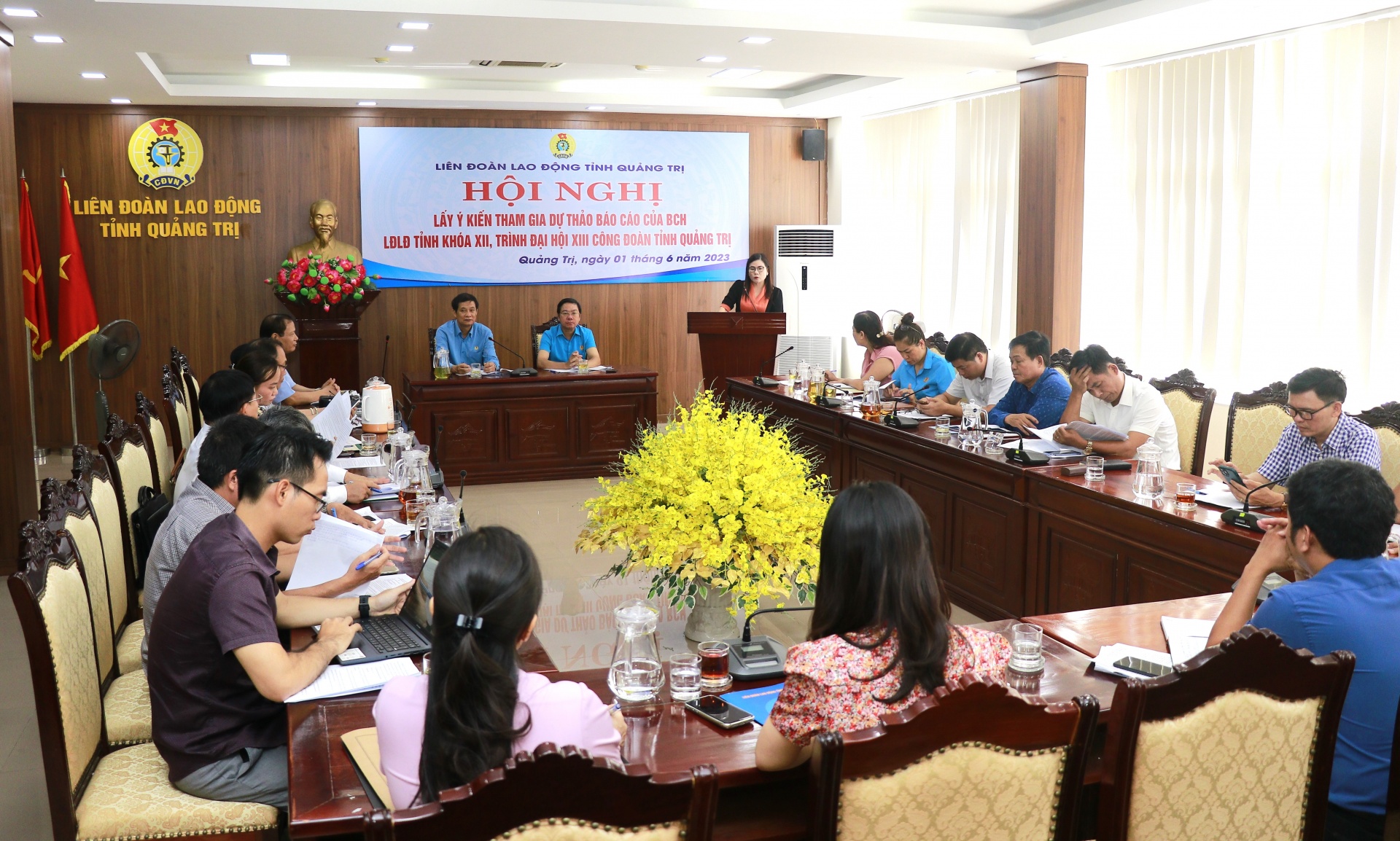 Tổ chức lấy ý kiến tham gia dự thảo báo cáo Đại hội XIII Công đoàn tỉnh Quảng Trị