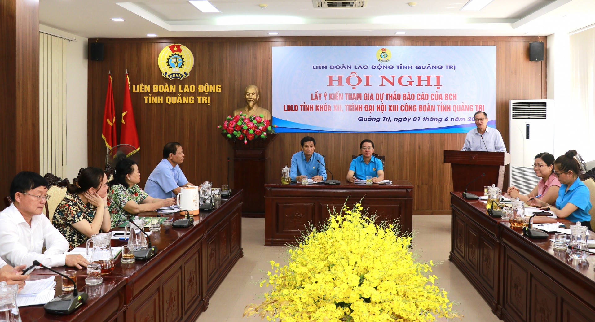 Tổ chức lấy ý kiến tham gia dự thảo báo cáo Đại hội XIII Công đoàn tỉnh Quảng Trị