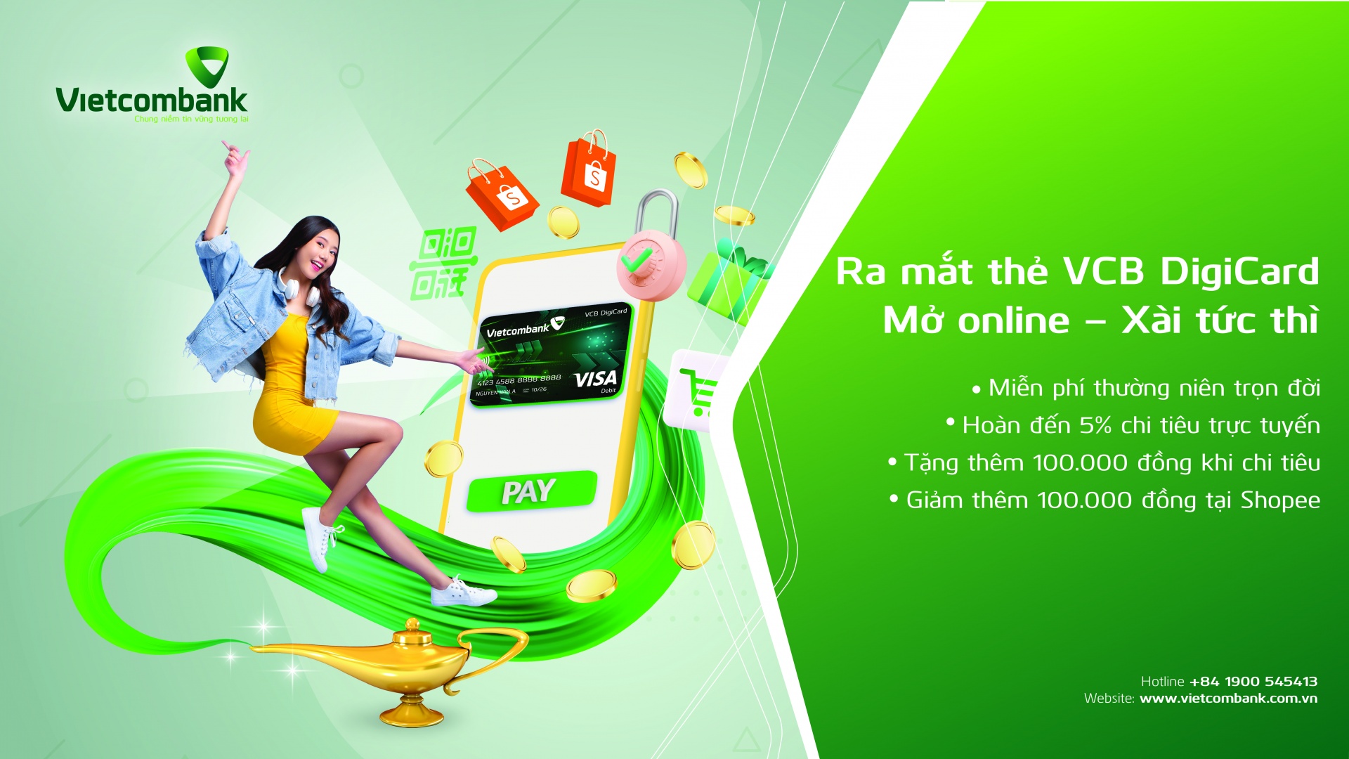 Vietcombank chính thức ra mắt thẻ Ghi nợ quốc tế VCB DigiCard Vietcombank chính thức ra mắt thẻ Ghi nợ quốc tế VCB DigiCard