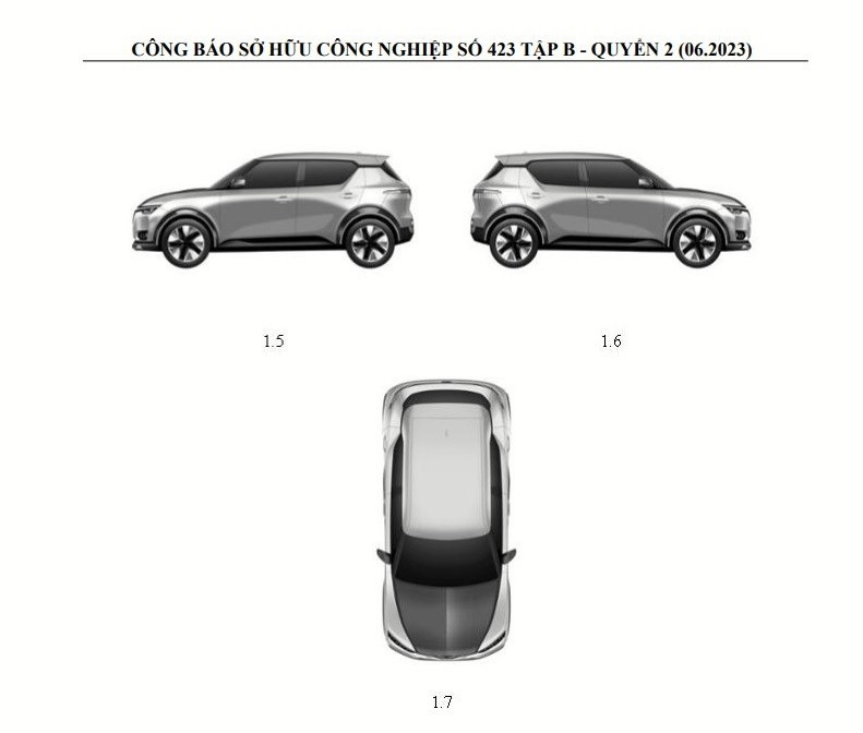 Thêm một mẫu ô tô điện VinFast lạ, gần giống VinFast VF8 và VF5 Plus đăng ký bảo hộ