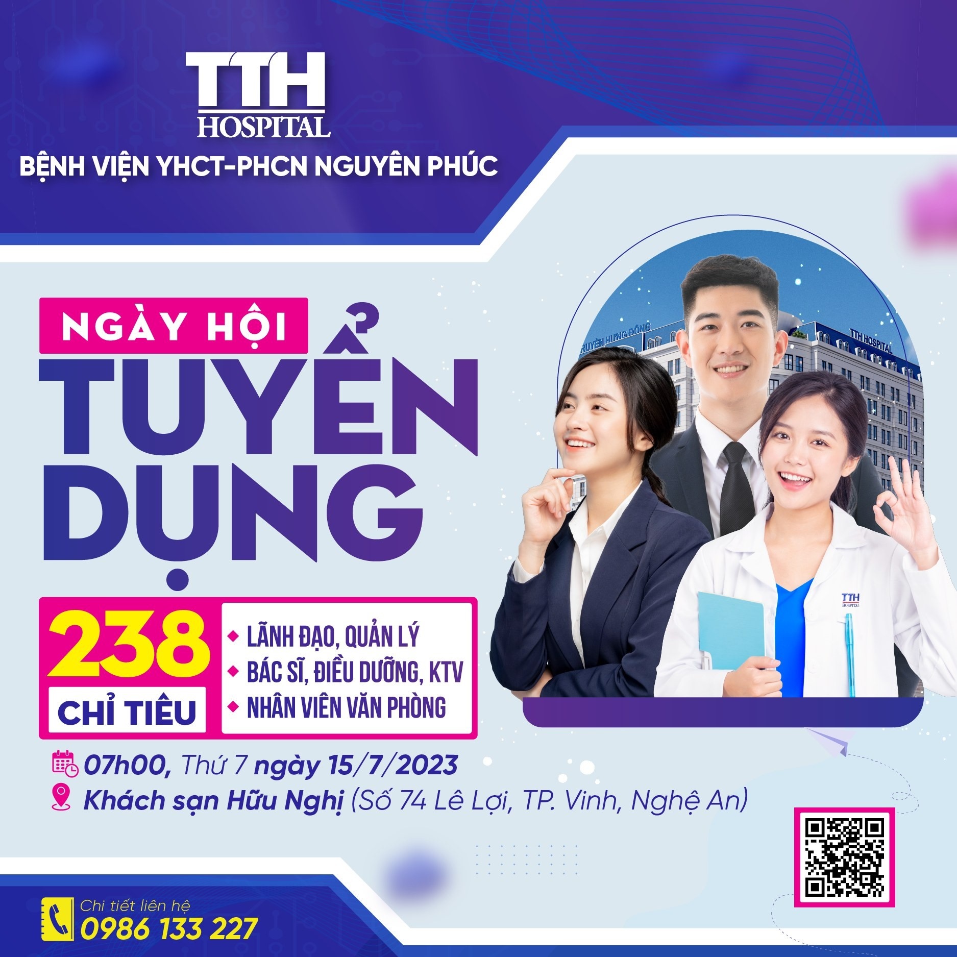 Nghệ An: Bệnh viện YHCT - PHCN Nguyên Phúc tuyển dụng 238 chỉ tiêu việc làm Nghệ An: Bệnh viện YHCT - PHCN Nguyên Phúc tuyển dụng 238 chỉ tiêu việc làm