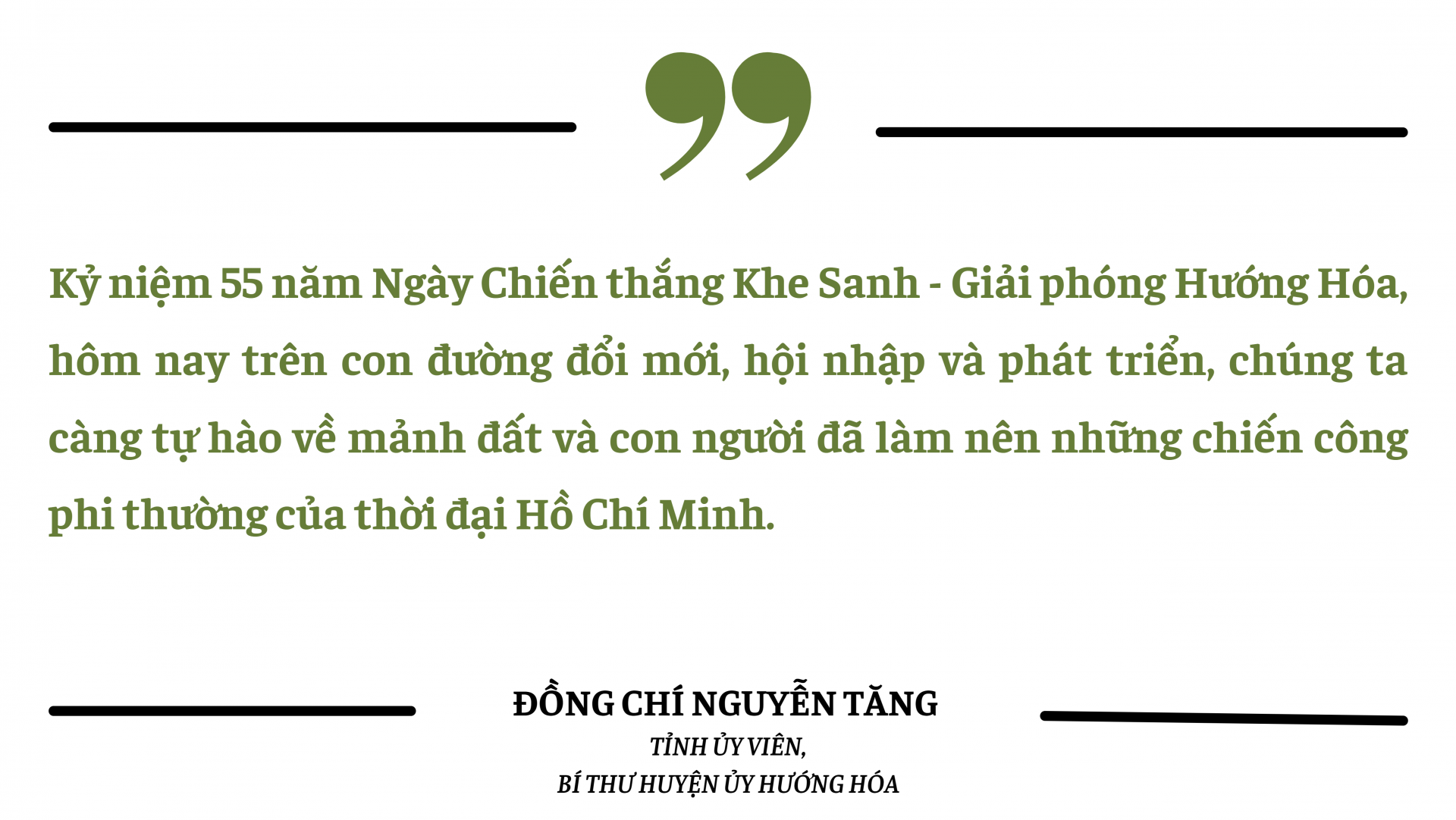 Chiến thắng Khe Sanh: Nguồn mạch cho sự phát triển Chiến thắng Khe Sanh: Nguồn mạch cho sự phát triển