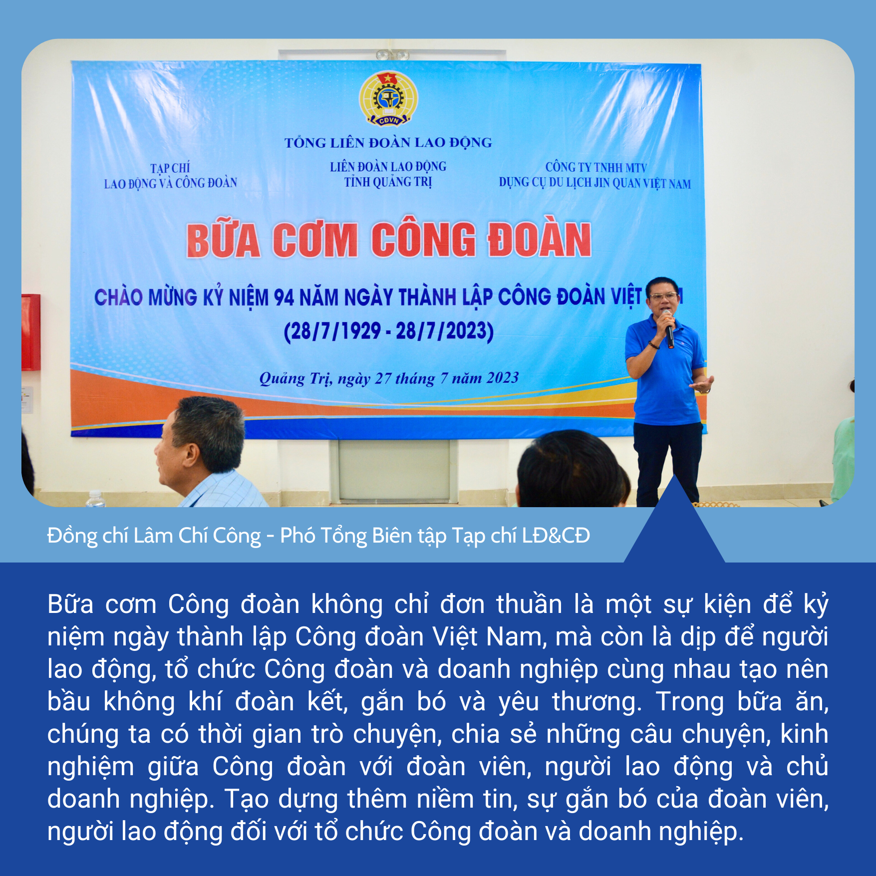 Ấm lòng “Bữa cơm công đoàn” do LĐLĐ Quảng Trị, Tạp chí Lao động và Công đoàn tổ chức Ấm lòng “Bữa cơm công đoàn” do LĐLĐ Quảng Trị, Tạp chí Lao động và Công đoàn tổ chức