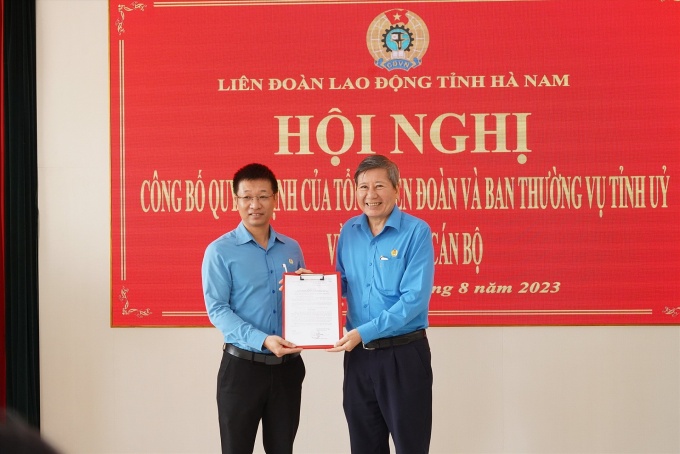 Bổ nhiệm đồng chí Lê Văn Hà giữ chức Chủ tịch LĐLĐ tỉnh Hà Nam