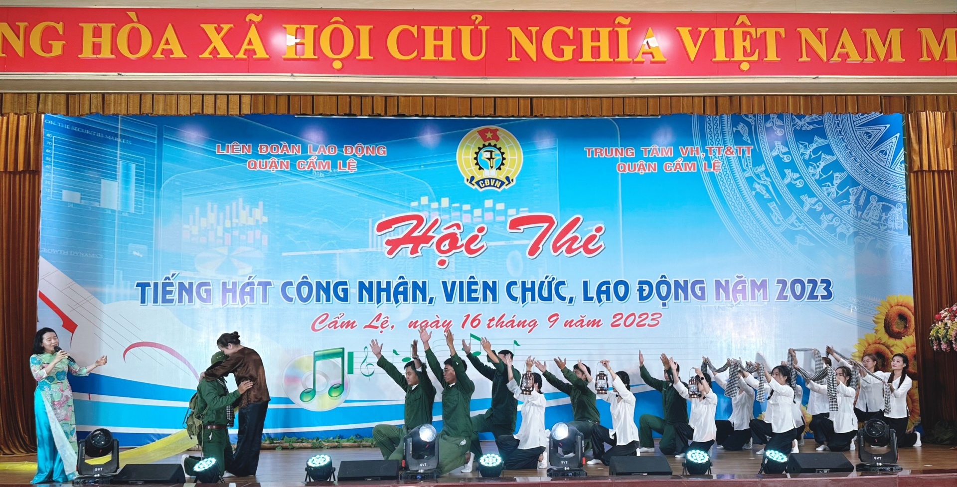 Hội thi Tiếng hát CNVCLĐ quận Cẩm Lệ năm 2023: Những khoảnh khắc vui vẻ, sôi nổi