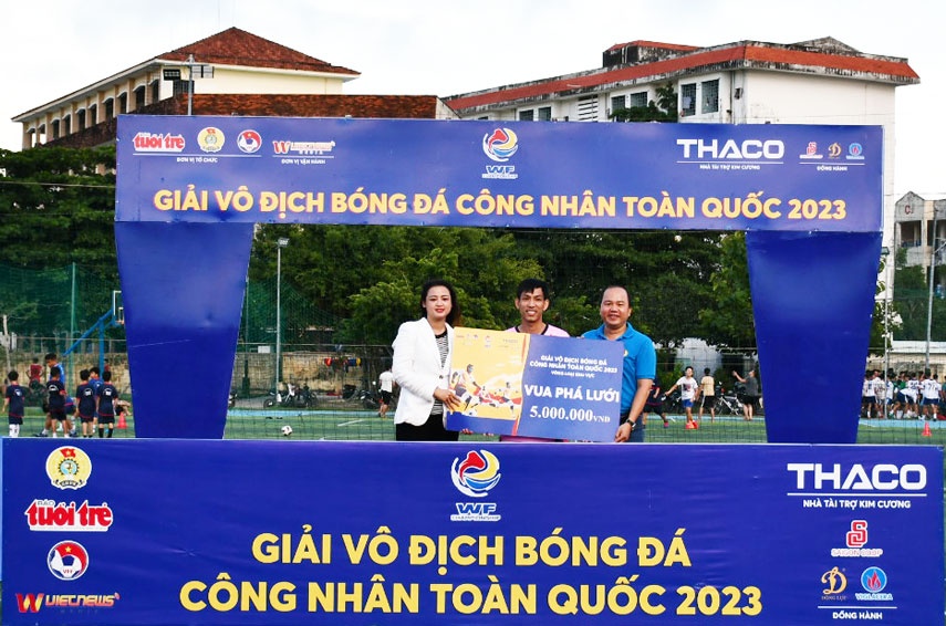 Đội Tổng công ty cấp nước Sài Gòn vô địch Giải bóng đá công nhân khu vực Bình Định