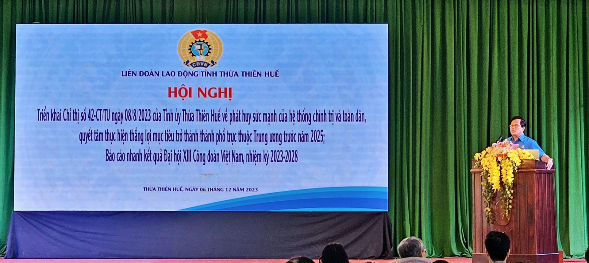 LĐLĐ tỉnh Thừa Thiên Huế báo cáo kết quả Đại hội XIII Công đoàn Việt Nam