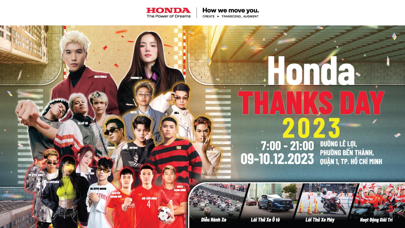 Honda Thanks Day 2023 sẽ diễn ra tại Sài Gòn vào cuối tuần này Honda Thanks Day 2023 sẽ diễn ra tại Sài Gòn vào cuối tuần này