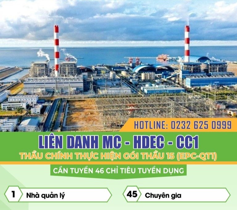 Quảng Bình: Liên danh MC-HDEC-CC1 có nhu cầu tuyển dụng với mức lương từ 60 triệu đồng