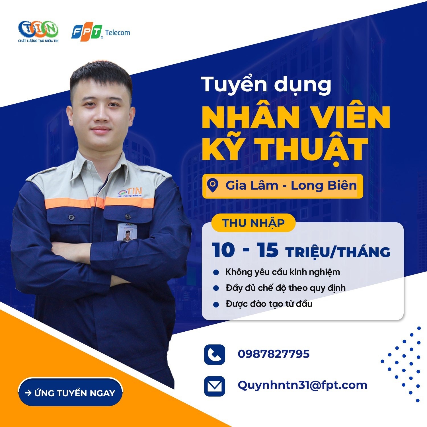 FPT Telecom tuyển nhiều vị trí tại Long Biên, Gia Lâm (Hà Nội) FPT Telecom tuyển nhiều vị trí tại Long Biên, Gia Lâm (Hà Nội)