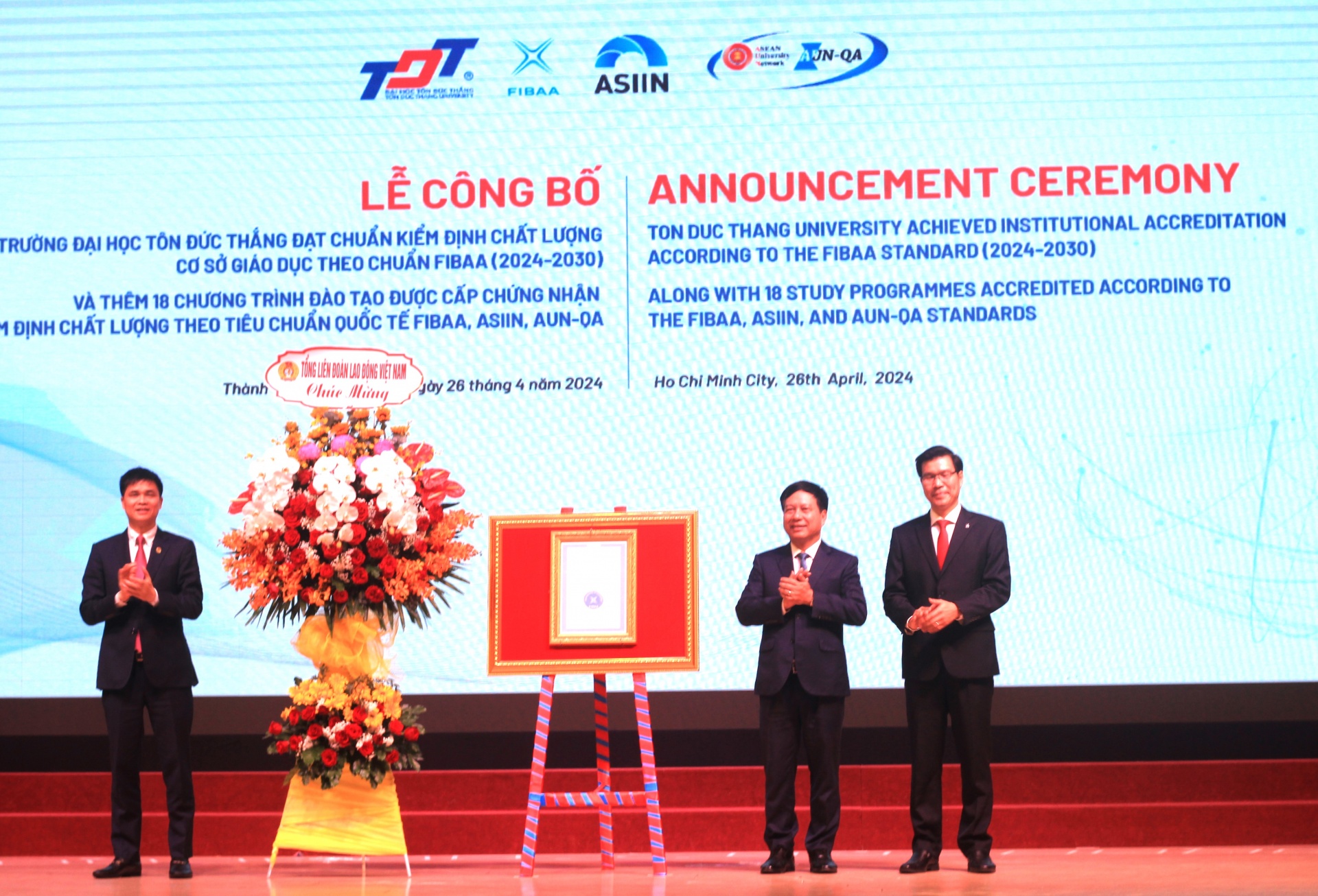 Trường ĐH Tôn Đức Thắng đạt chuẩn chất lượng giáo dục Quốc tế - FIBAA 2024-2030