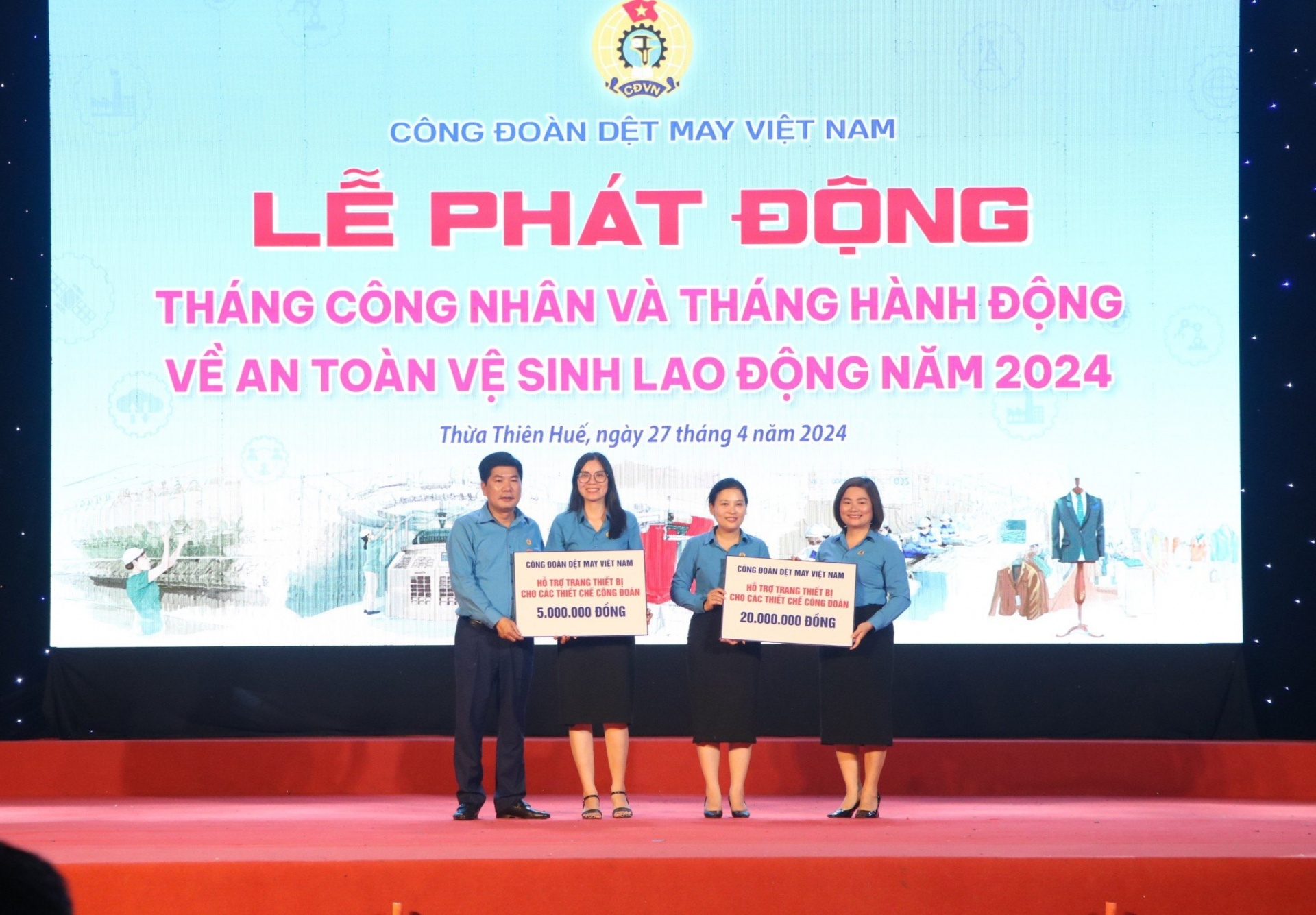 Công đoàn Dệt May Việt Nam phát động Tháng Công nhân, Tháng hành động về ATVSLĐ tại Huế Công đoàn Dệt May Việt Nam phát động Tháng Công nhân, Tháng hành động về ATVSLĐ tại Huế
