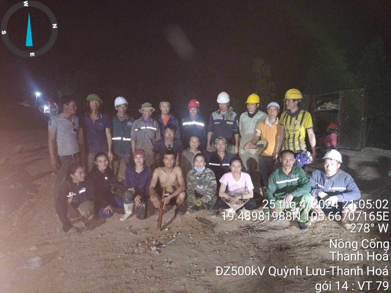 Người lao động làm việc xuyên lễ trên công trường 500kV mạch 3 Quảng Trạch - Phố Nối