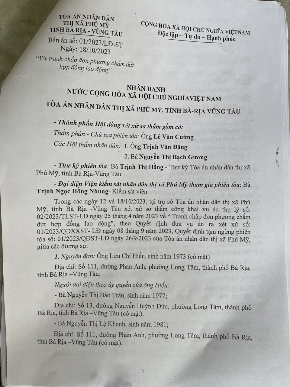 Vụ người lao động thắng kiện hơn 725 triệu: Phán quyết của tòa sơ thẩm là phù hợp Vụ người lao động thắng kiện hơn 725 triệu: Phán quyết của tòa sơ thẩm là phù hợp