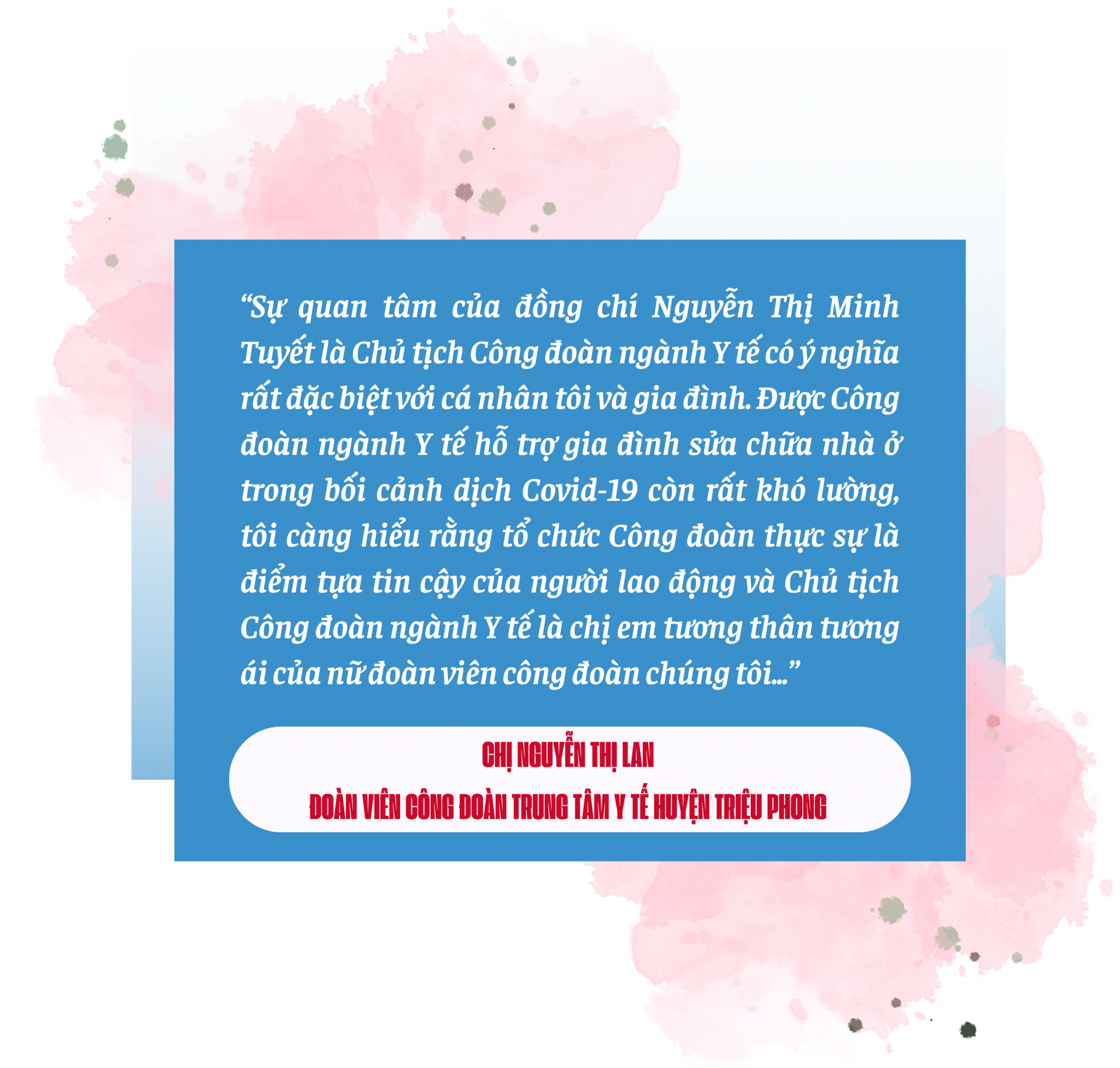 Người chị em thân thiết trong ngôi nhà chung Công đoàn ngành Y tế Người chị em thân thiết trong ngôi nhà chung Công đoàn ngành Y tế