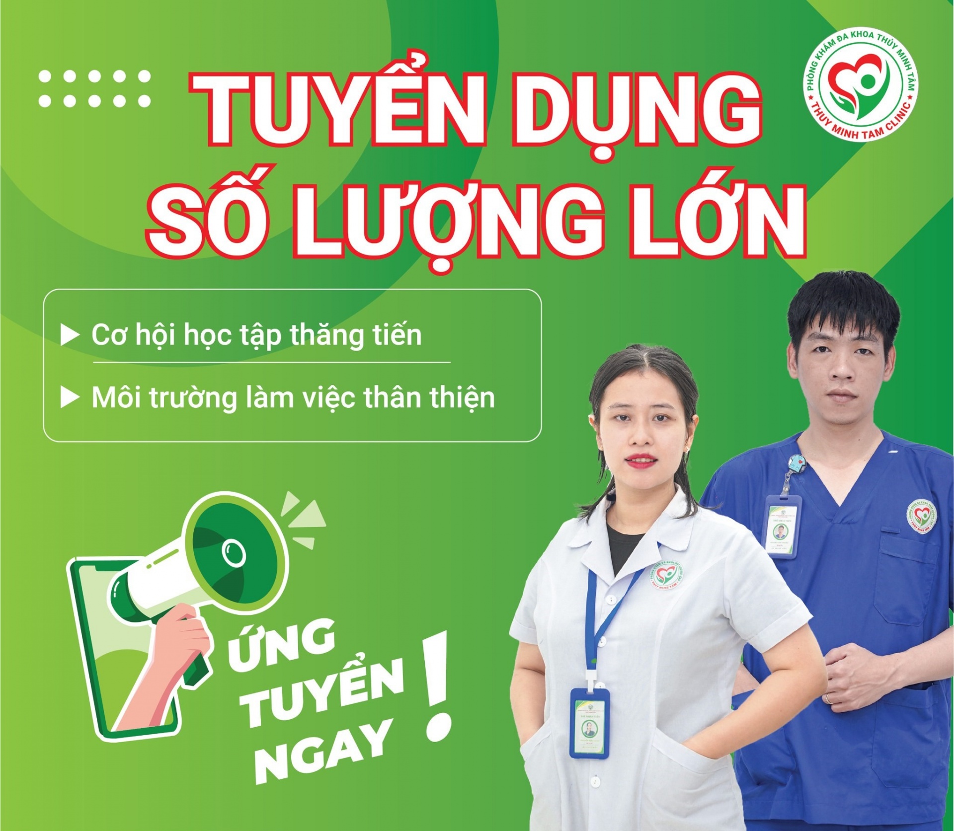 Phòng khám Đa khoa Thủy Minh Tâm tuyển dụng 68 lao động với nhiều vị trí việc làm Phòng khám Đa khoa Thủy Minh Tâm tuyển dụng 68 lao động với nhiều vị trí việc làm