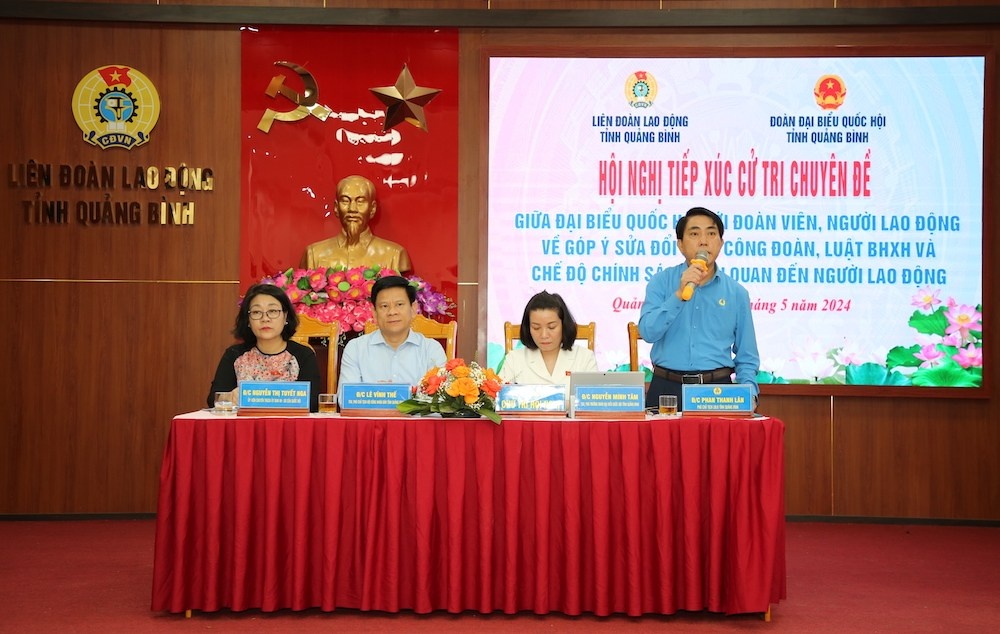 Những trăn trở của NLĐ Quảng Bình được Đoàn Đại biểu Quốc hội tiếp thu, nghiên cứu Những trăn trở của NLĐ Quảng Bình được Đoàn Đại biểu Quốc hội tiếp thu, nghiên cứu