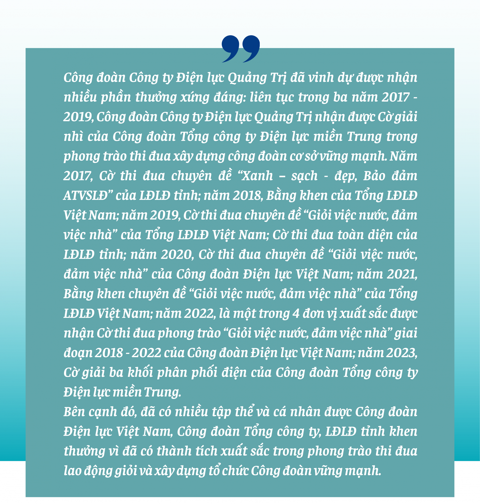 Công đoàn Công ty Điện lực Quảng Trị: những phần việc nặng nghĩa ân tình Công đoàn Công ty Điện lực Quảng Trị: những phần việc nặng nghĩa ân tình