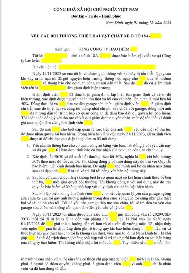 Hành trình 26 ngày đòi bảo hiểm đền bù 100% của chủ ô tô bị tai nạn