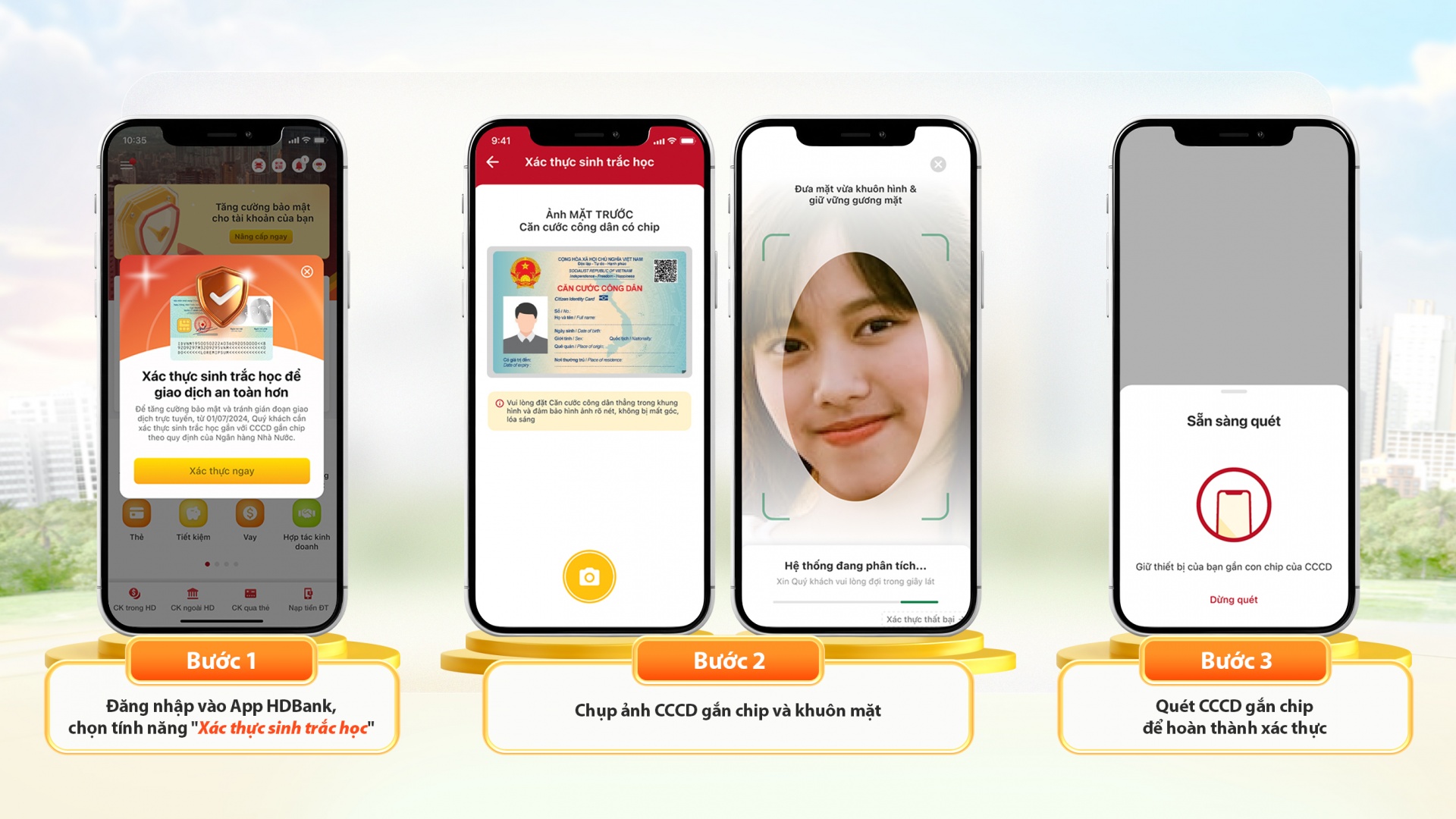 Dễ dàng cập nhật dữ liệu sinh trắc học trên App HDBank Dễ dàng cập nhật dữ liệu sinh trắc học trên App HDBank