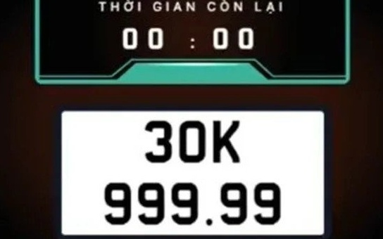 Biển số 30K-999.99 sắp được đấu giá lại sau hai lần khách bỏ cọc