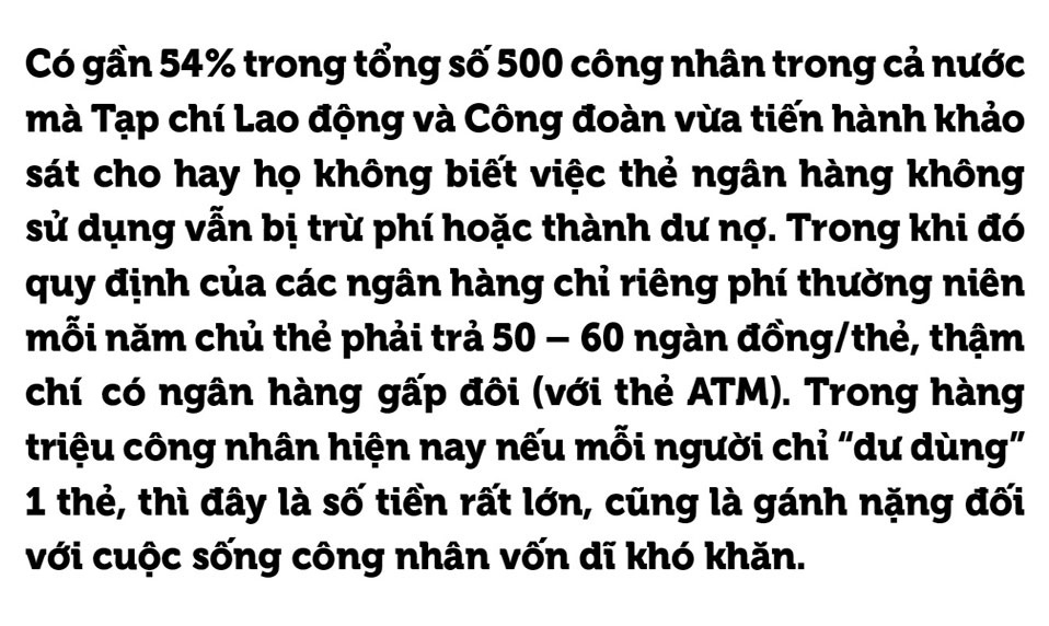 Bài 2: Không dùng thẻ vẫn tốn phí: Tiền vào túi ai? Bài 2: Không dùng thẻ vẫn tốn phí: Tiền vào túi ai?