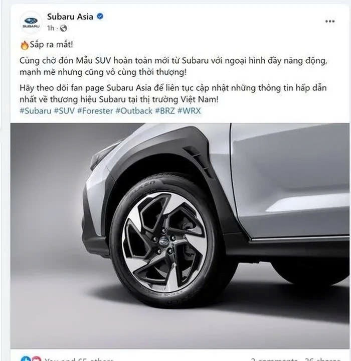 Subaru Crosstrek 2025 sắp ra mắt thị trường Việt Nam Subaru Crosstrek 2025 sắp ra mắt thị trường Việt Nam