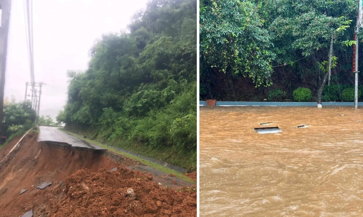 Sau bão vẫn còn mưa lớn, người lao động cẩn trọng với lũ quét, sạt lở đất