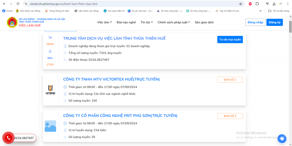 Thừa Thiên Huế: Hơn 7.400 việc làm được kết nối qua sàn giao dịch điện tử