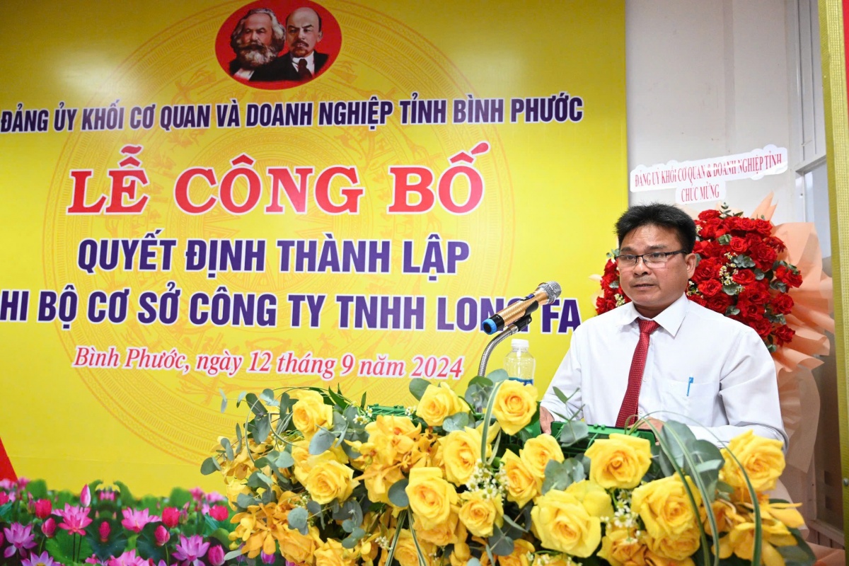 Bình Phước: Thành lập chi bộ có 20 đảng viên tại doanh nghiệp FDI